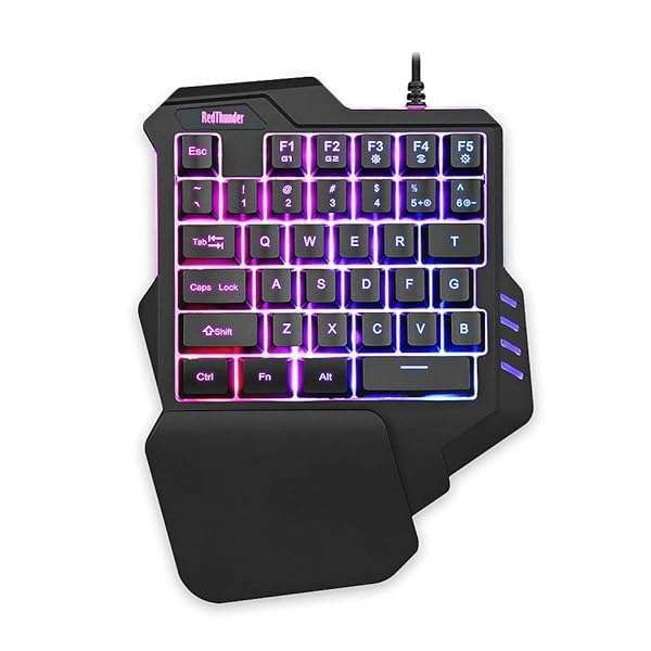 RedThunder One-Handed Gaming Keyboard: RGB Mini Keypad for PC Gamers - Ergonomic 35 Keys Portable Controller