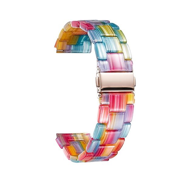 Resin Watch Bands Replacement Straps for Men Women Quick Release Lightweight 20mm Fashion Skin-Friendly Wrist Bands in 14 Colors