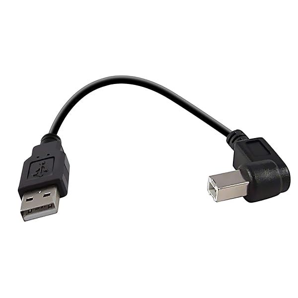 Haiker Right Angle USB 2.0 Printer Cable A Male to Right Angle B Male 12 Inch for Printers and Scanners