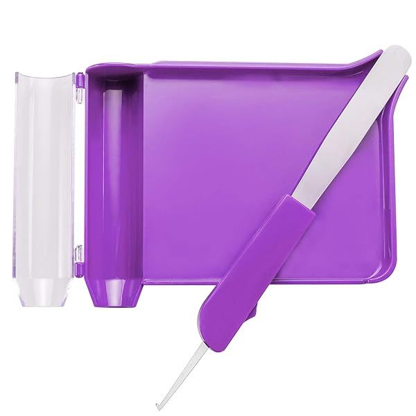 Medarchitect Right Hand Pill Counting Tray with Spatula Purple for Accurate Medication Management