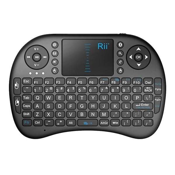 Rii i8 Mini Bluetooth Keyboard with Touchpad - Portable QWERTY for Laptops, PCs, Tablets, Smart TVs & Gaming Consoles