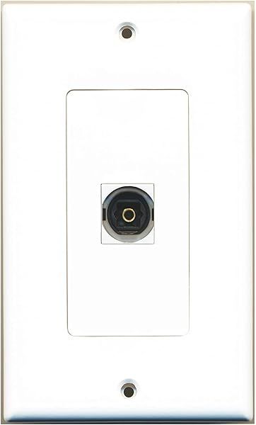 RiteAV Toslink Digital Audio Wall Plate Decorative White for Easy Installation and Enhanced Audio Experience