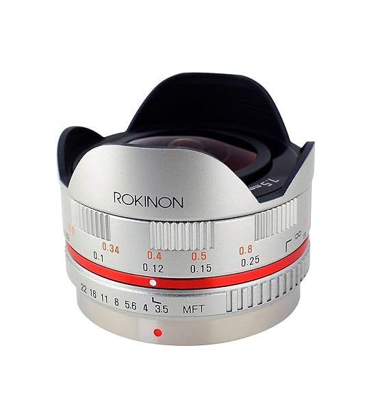 Rokinon 7.5mm F3.5 Fisheye Lens for Micro Four Thirds - Olympus PEN & Panasonic, Silver