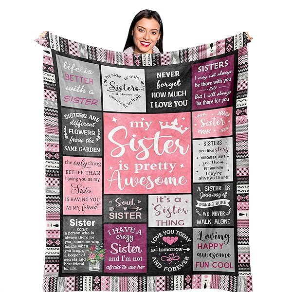 Ruvinzo Sister Gifts Soft Throw Blanket Best Birthday Gift Idea for Women 80 x 60 Perfect for Sisters