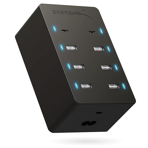Buy SABRENT 100W 8-Port USB Rapid Charger - UL Certified with 2 PD Ports for Fast Charging