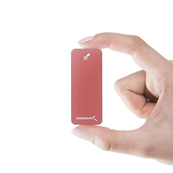 SABRENT 2TB Rocket Nano SSD - Fast 1000MB/s External Aluminum Drive (Red) - Compact & Portable Storage Solution