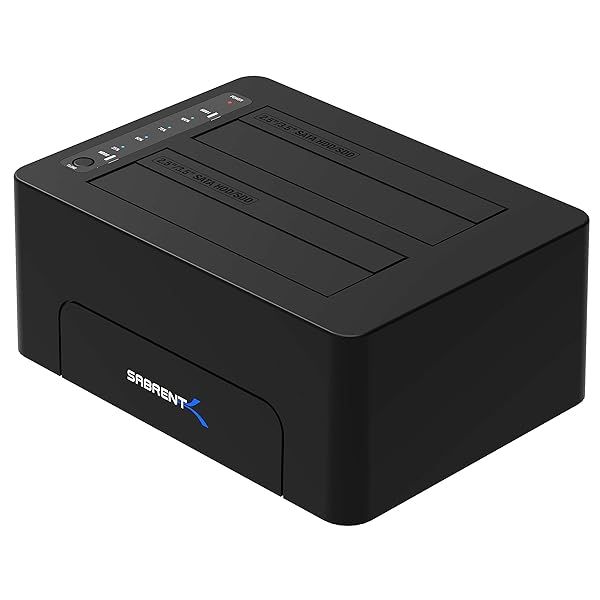 "SABRENT USB 3.1 Dual Bay Docking Station for 2.5/3.5" HDD & SSD - Fast Data Transfer & Easy Backup"