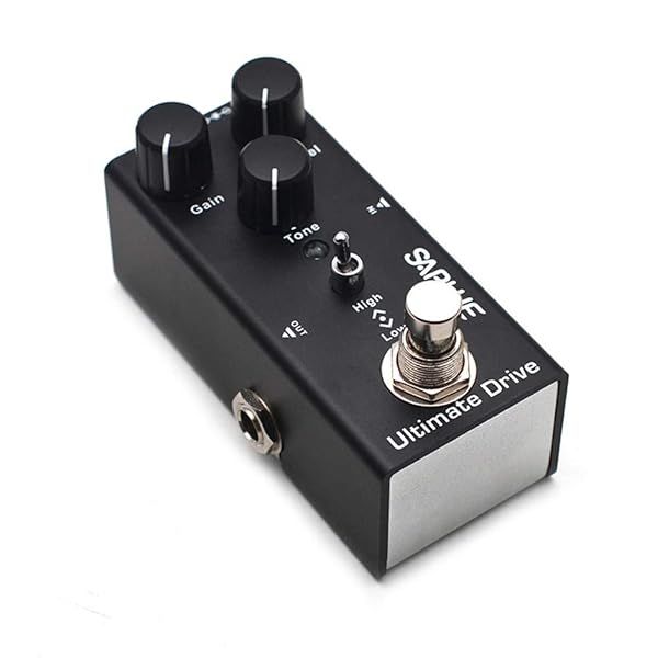 SAPHUE Ultimate Drive Guitar Effects Pedal: Gain, Tone & True Bypass for Electric Guitar - Mini Steel Shell, DC 9V