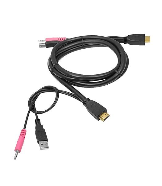 SIIG CE-KV0211-S1 USB HDMI KVM Cable: High-Quality Audio & Mic Support