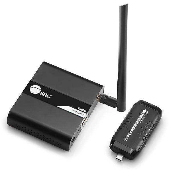 SIIG USB-C 1080P HDMI Wireless Extender Kit - Stream 98ft from Laptop, PC, PS4 to HDTV