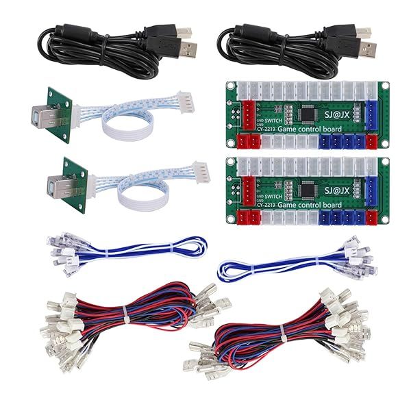 SJ JX Arcade Game USB Encoder Zero Delay 2 Player Gamepad LED Button Joystick Controller for Nintendo Switch PC PS3 Retropie Raspberry Pi MAME