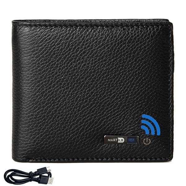 SMART CC Trackable Bluetooth Wallet for Men - Slim Leather with GPS Locator & Finder Tracker Gift Box