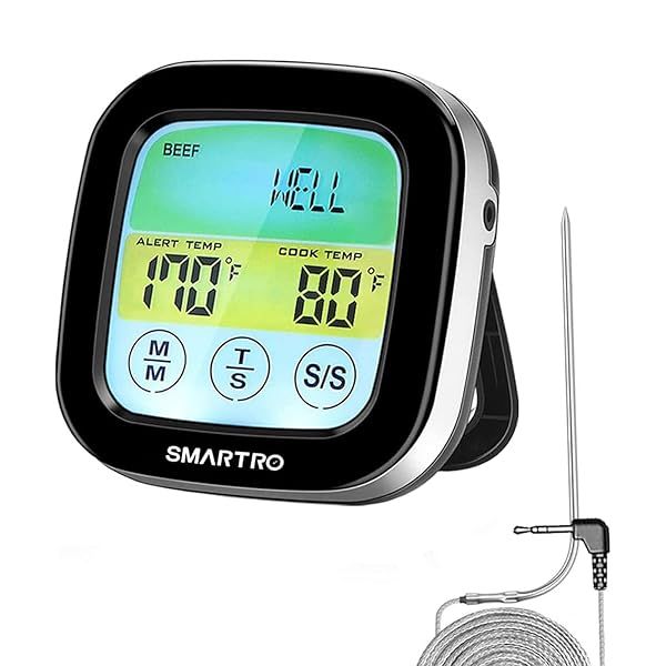 SMARTRO ST59 Digital Meat Thermometer: Accurate BBQ & Oven Cooking with Timer & LCD Display