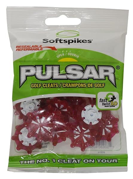 SOFTSPIKES Pulsar Golf Cleats Fast Twist 3.0 - Red Softspikes for Ultimate Performance