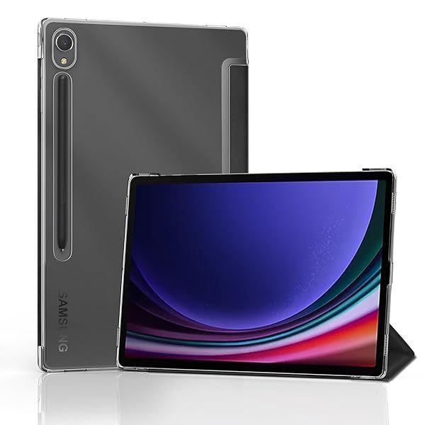 SSS GRGB Case for 11 Inch Samsung Galaxy Tab S9 2023 with S Pen Holder Ultralight Shockproof Tri-Fold Stand Auto Wake Sleep Black