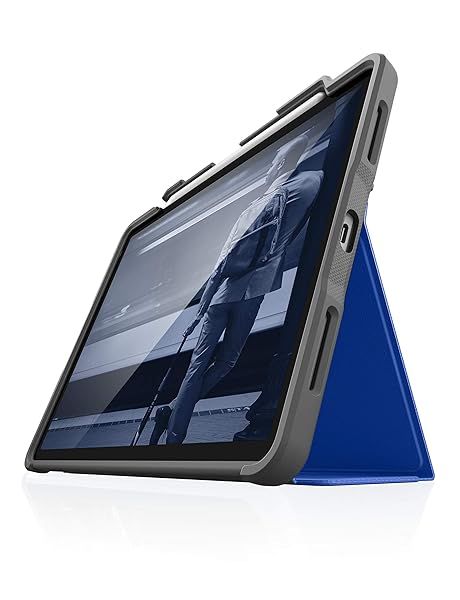 "STM Dux Plus Case for 11" iPad Pro 2018 - Ultra-Protective, Pencil Storage, Blue (Bulk Packaging)"