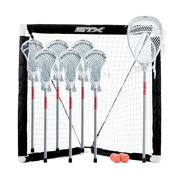 STX FiddleSTX Seven Player Game Set: 6 Field Sticks, Goalie Stick, Mini Goal & Balls for Ultimate Fun!