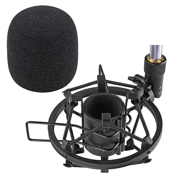Buy SUNMON SM58S Microphone Shock Mount with Foam Windscreen - Vibration & Noise Absorption for SM58 Dynamic Mic