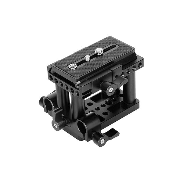 "SZRIG Quick Release Mount Base QR Plate for DSLR Cameras - 1/4" & 3/8" Thread Cheese Plate Compatible with Manfrotto"