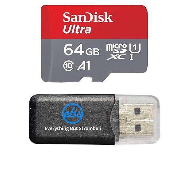 SanDisk 64GB Ultra MicroSD Card for Lenovo Tab P11 Plus & Pro - Class 10 A1 Bundle with Card Reader