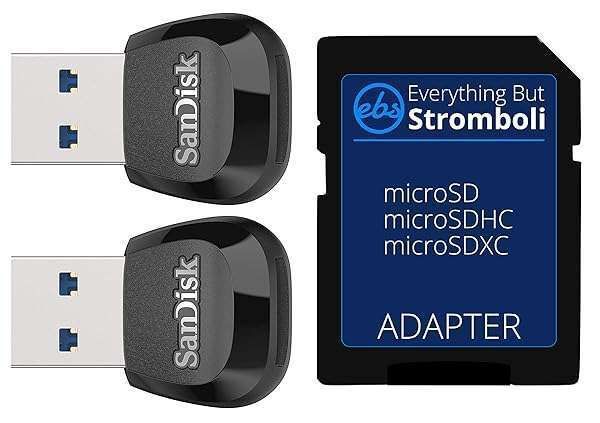 SanDisk MobileMate USB 3.0 Card Reader 2-Pack & Micro to SD Adapter Bundle - Fast Data Transfer for MicroSD Cards