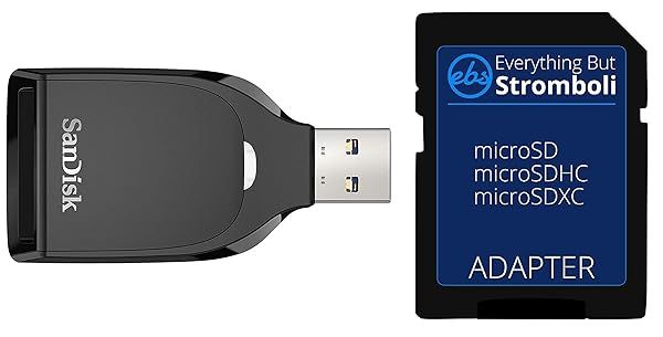 SanDisk SD UHS-I Card Reader USB 3.0 Bundle with MicroSD to SD Adapter - Fast & Reliable Memory Card Access