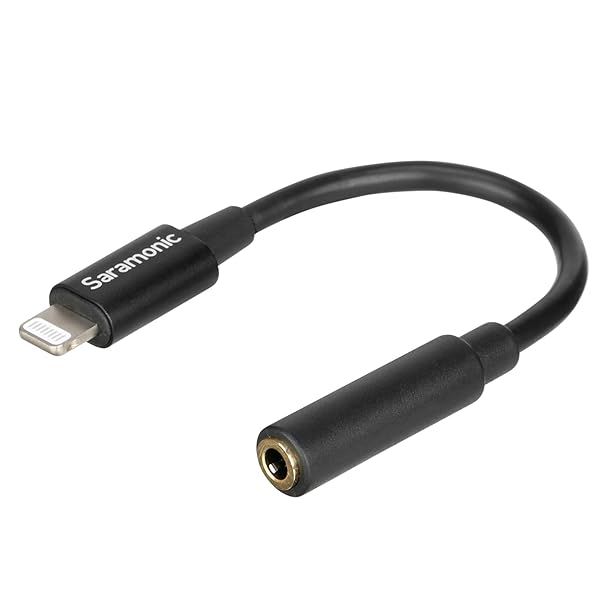 "Saramonic Lightning to 3.5mm TRRS Audio Adapter Cable - 3" (SR-C2002) for iPhone & iPad"