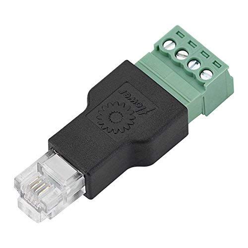 10 Pack RJ11 6P4C Male to 4 Pin AV Screw Terminal Adaptor - Ethernet Connector for Easy Wiring