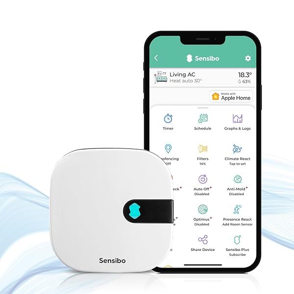 Sensibo Air: Smart AC Controller - Easy 60-Second Setup, Energy Saving & Compatible with Google, Alexa, Siri & Apple HomeKit