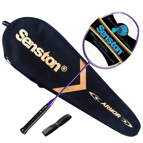 Senston N80 Carbon-Fiber Badminton Racket - Professional Purple Racquet for Singles