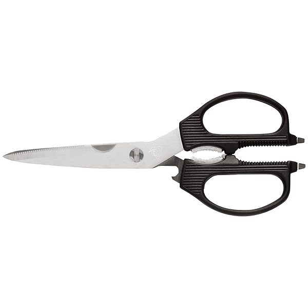 Shun DM7300 Multi-Purpose Kitchen Shears - 3.5 Inch Stainless Steel Scissors in Black