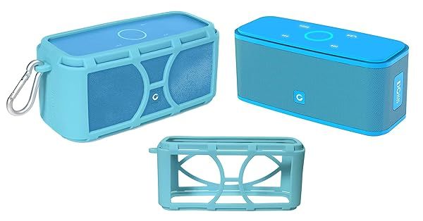 Silicone Cover for DOSS SoundBox Touch & Bluetooth Speaker - Full Protection, Custom Colors & Shapes (Blue)