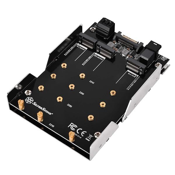 "SilverStone SDP12 Adapter: Convert 3.5" to Dual M.2 SATA & PCIe NVMe for Enhanced Storage Performance"