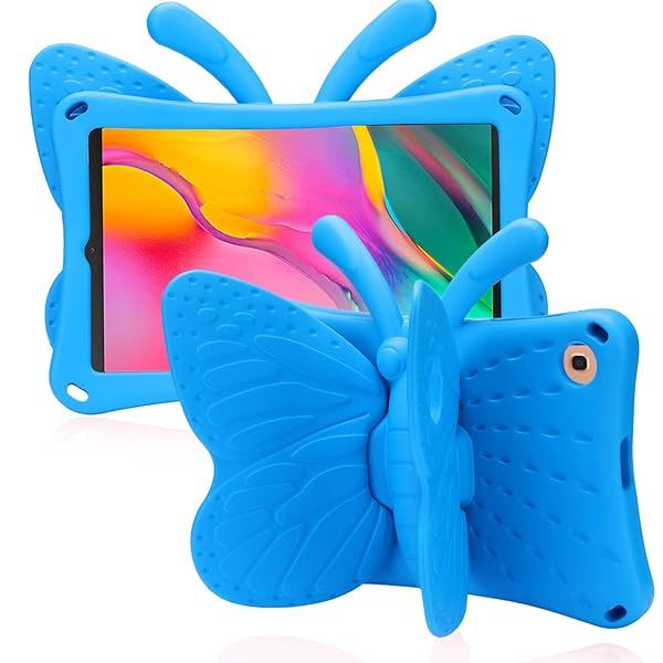Simicoo Kids Case for Samsung Galaxy Tab A 10.1 (2019/2021) - Cute Butterfly, Shockproof, Lightweight, Full Cover