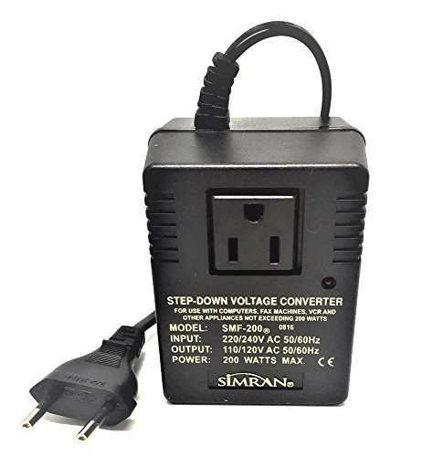 Simran SMF-200 Deluxe 200W Voltage Converter for International Travel - Perfect for Laptops, Cameras & More