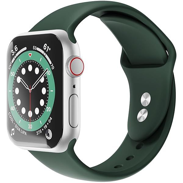 Sinjimoru Dark Green Silicone Apple Watch Band for Men - Compatible with 38mm to 49mm Models