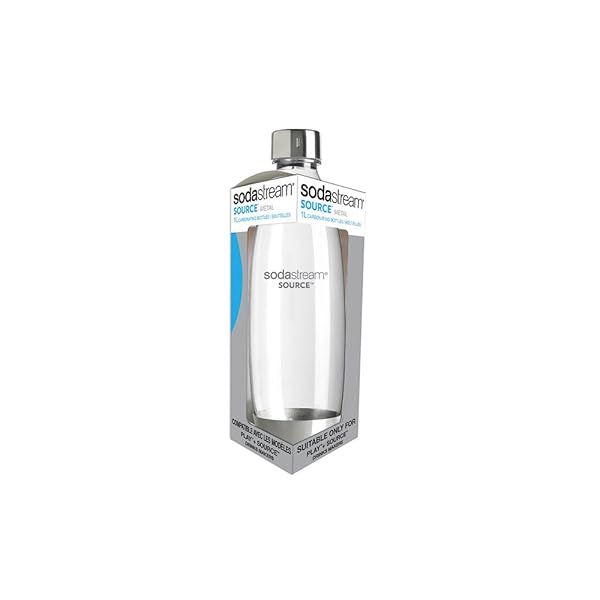 Buy SodaStream 1L Slim Metal Carbonating Bottle - Single | Perfect for Home Carbonation