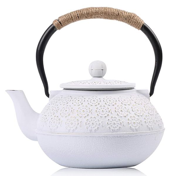 Sotya 40oz Japanese Cast Iron Teapot with Infuser - Enameled Interior for Loose Leaf & Tea Bags, Perfect for Stove Top Use