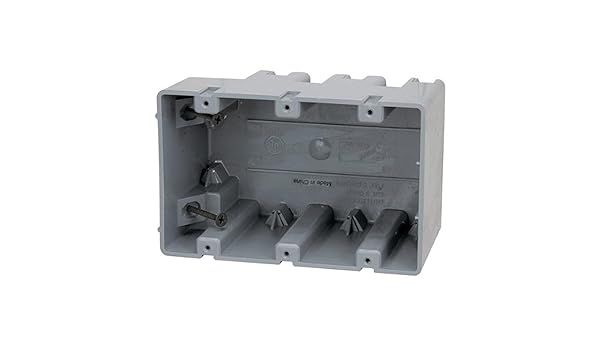 Southwire MSB3G 3-Gang PVC Electrical Box with Heavy Duty Mounting Screws - Adjustable Depth, 42lb Capacity