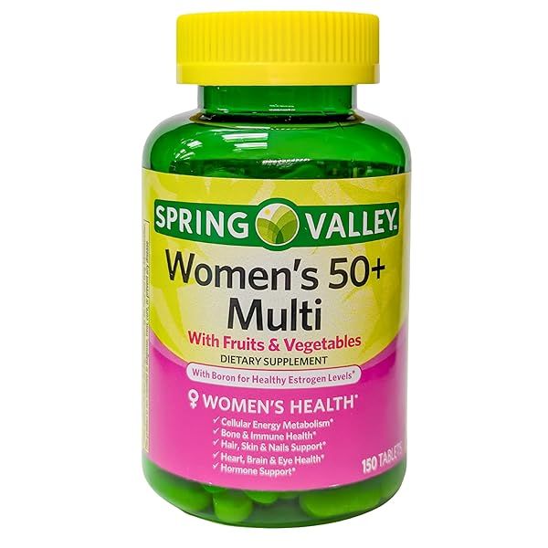 Spring Valley Women's 50+ Multi with Fruits & Vegetables - 150 Tablets Dietary Supplement for Optimal Health
