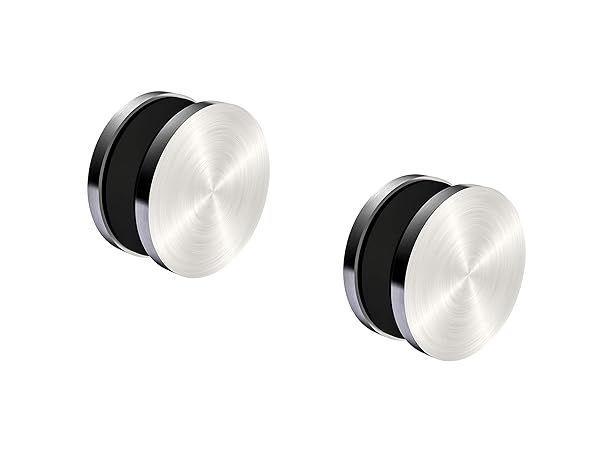 Stainless Steel Round Button Glass Panel Stabilizer Clamp for Glass Railing Pack of 2 by Inline Design Satin Finish