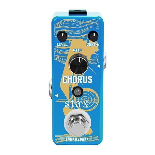Stax Chorus Guitar Pedal: Pure Analog Metal Shell for Warm, Clear Sound - Mini Size & True Bypass Effect for Electric Guitars
