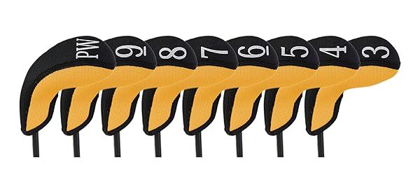 Stealth Club Covers 18050 Hybrid Set 3-PW - 8-Piece Golf Head Cover in Yellow/Black