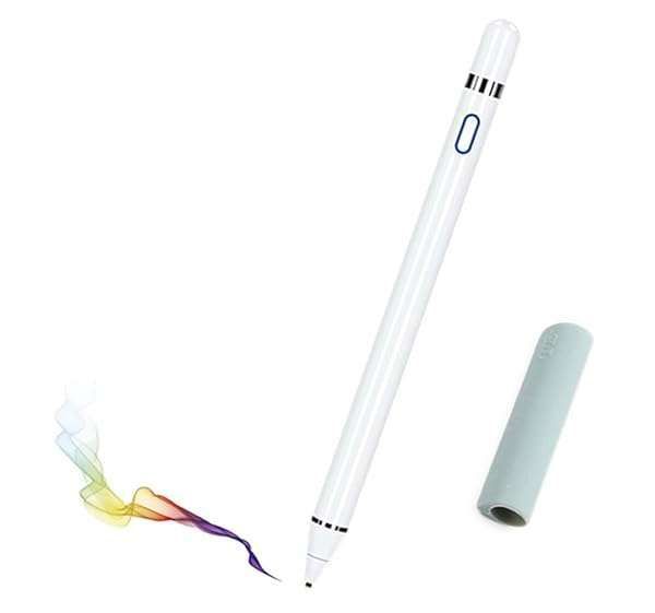 Stylus Pen Replacement for Apple iPad Pro, Mini & Air - 1st Gen Compatible, Free Holder Included (White)