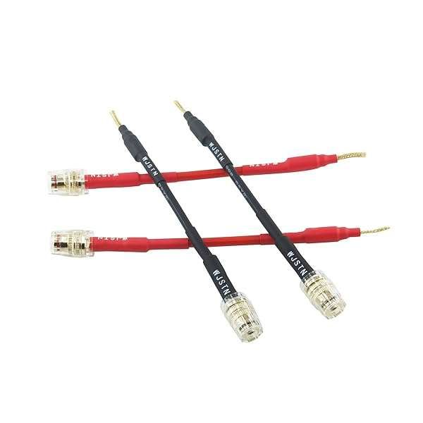 WJSTN Flex Pin Banana Plugs to 4mm Female Jack Adapter - 4 Pack for Amplifier & Speaker Systems