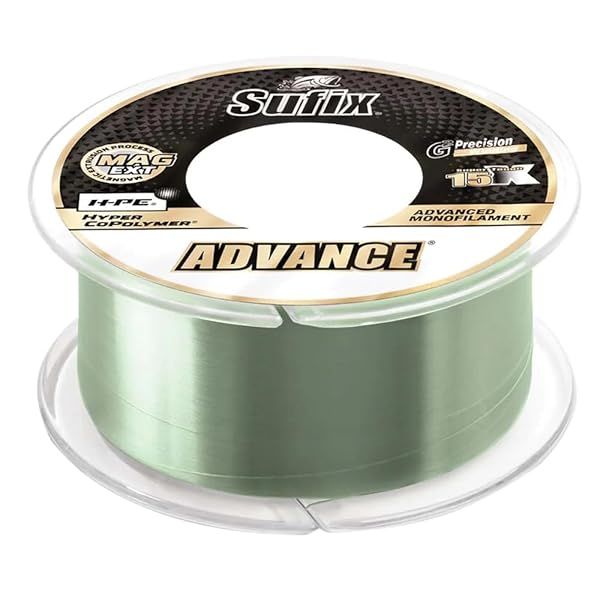 "Buy Sufix Advance Monofilament Line 14 lbs, .015" Diameter, 330 Yards - Low Vis Green Fishing Line"