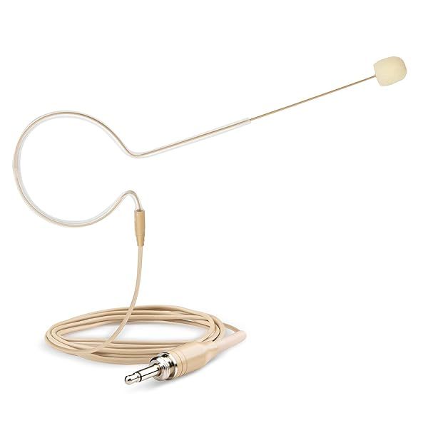 Buy Sujeetec Headset Microphone - 3.5mm Screw Lock, Beige Omnidirectional Earhook for Wireless Systems