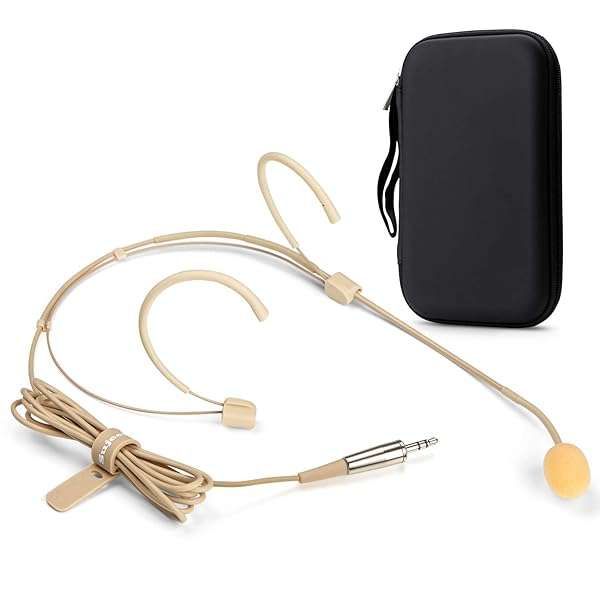 Buy Sujeetec Headset Microphone - Discreet Double Earhook Mic for Lectures, Podcasts & Live Performance (3.5mm TRS Plug)