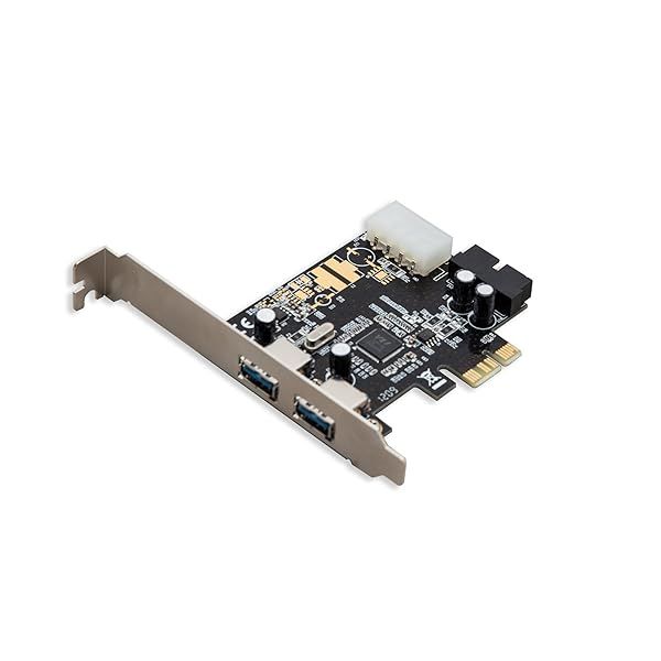 Syba SD-PEX20122 PCIe x1 USB 3.0 Card - 2 Ports, 19 Pin Header, VIA Chipset for Fast Data Transfer