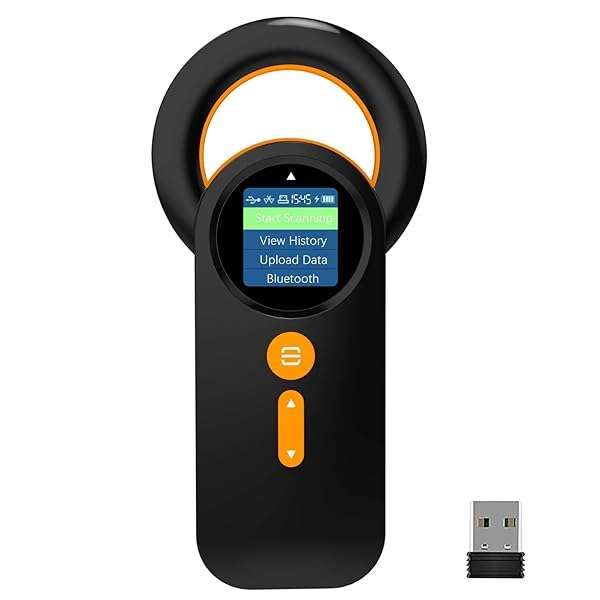 "Symcode Animal Microchip Scanner: Bluetooth RFID Reader with 1.44" Display & 240 Records - Upload Data to PC"